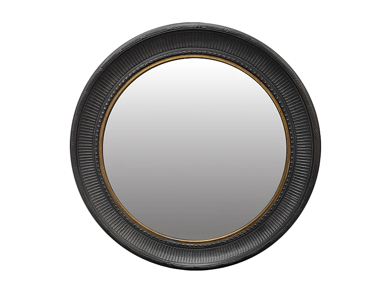Miroir rond noir et doré 60cm int et 77.5cm ext