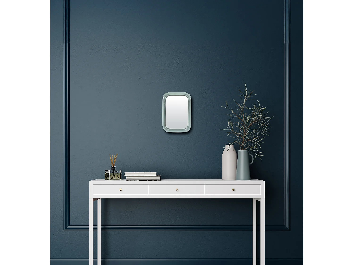 Miroir color rectangulaire bleu 15,5x22cm