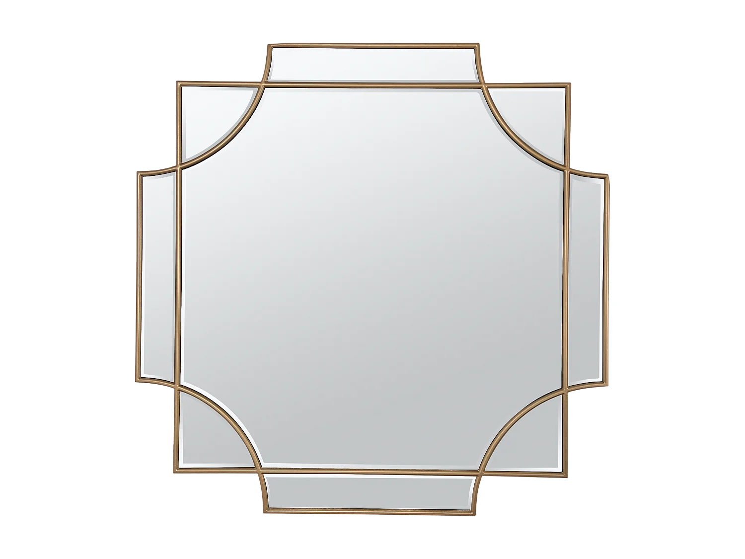 Miroir art déco doré cuivré 80x80cm