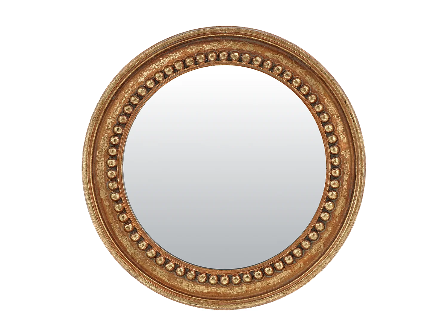 Miroir perle rond doré 16.5cm