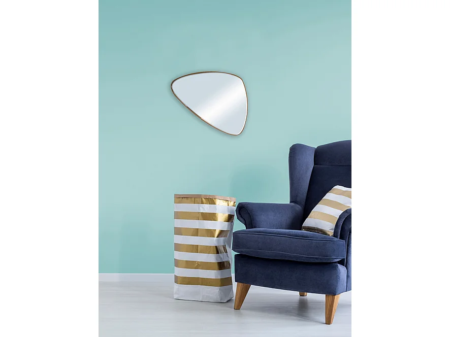Miroir triangle arrondi doré 46x27x4cm