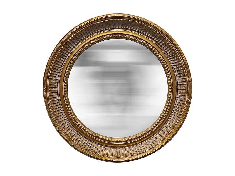 Miroir convexe doré 28cm int et 38cm ext
