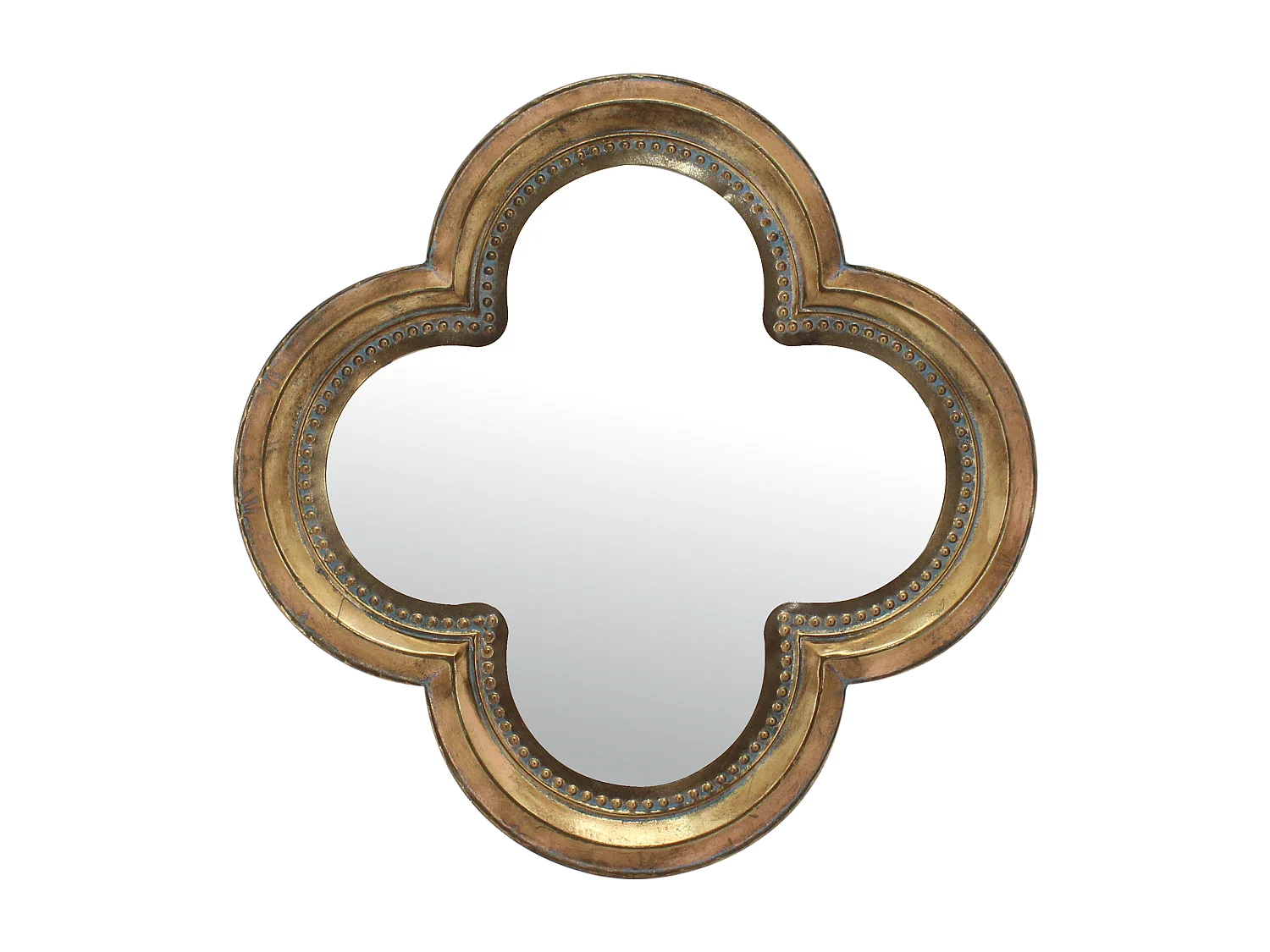 Miroir trèfle métal doré 66cm