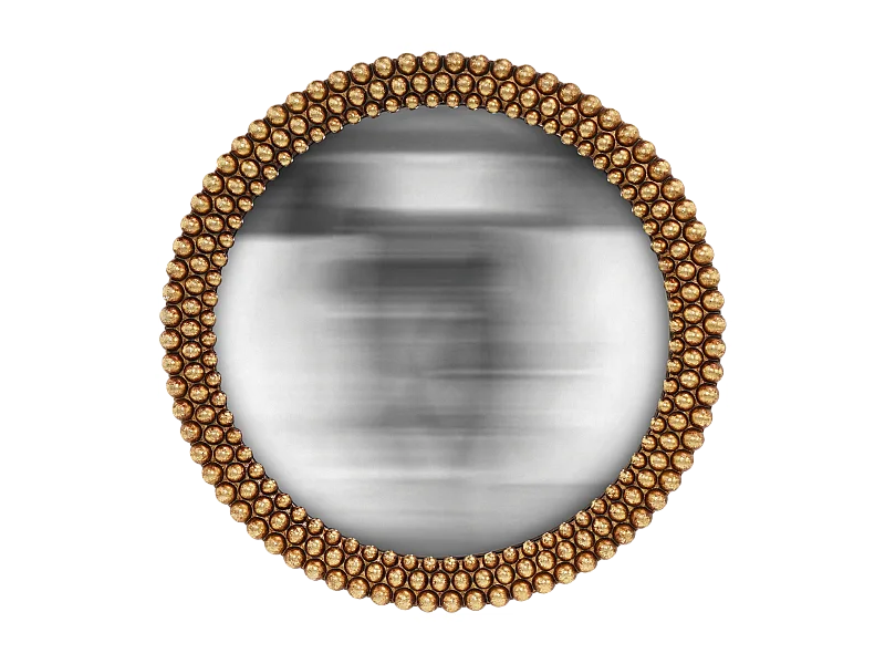 Miroir perles convexe doré 20.2cm