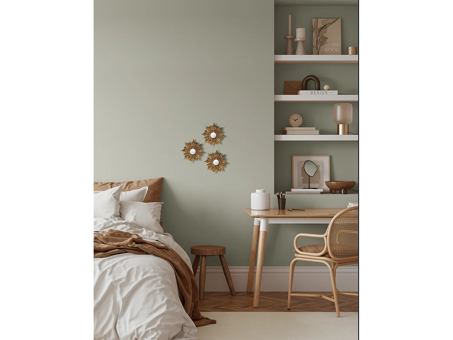 Lot de 3 miroirs soleil doré diam ext 14,5cm