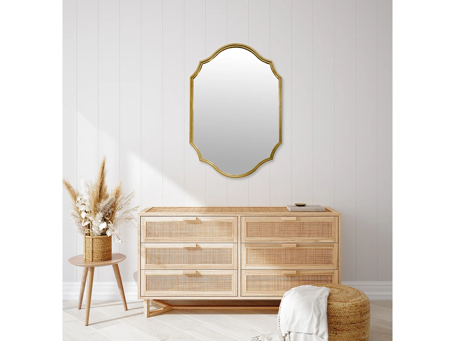 Miroir métal doré 60x90cm
