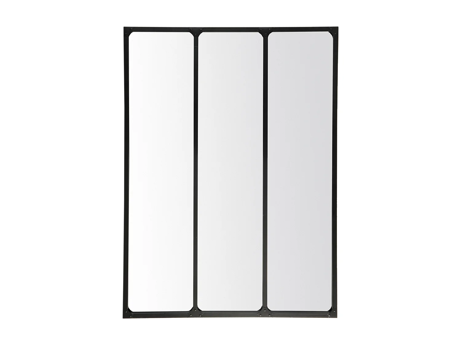 Miroir industriel 3 bandes avec rivets 90x120cm