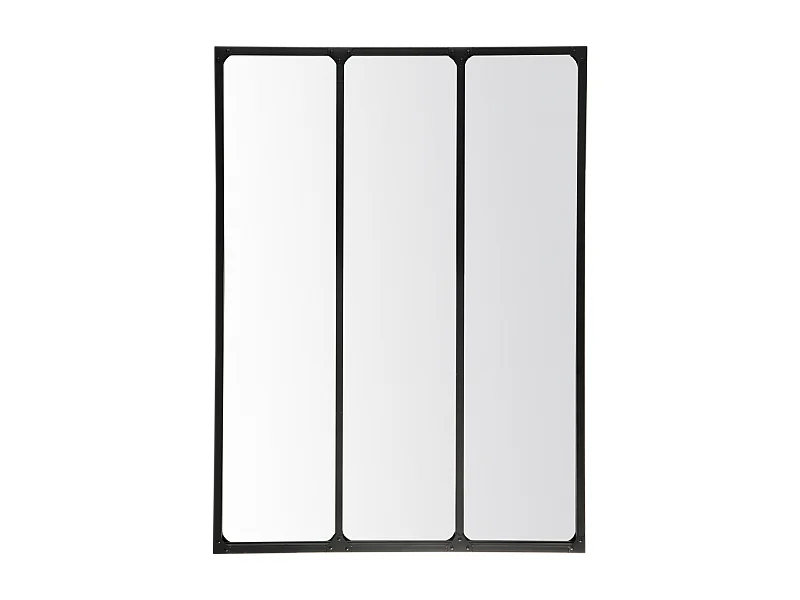 Miroir industriel 3 bandes avec rivets 90x120cm
