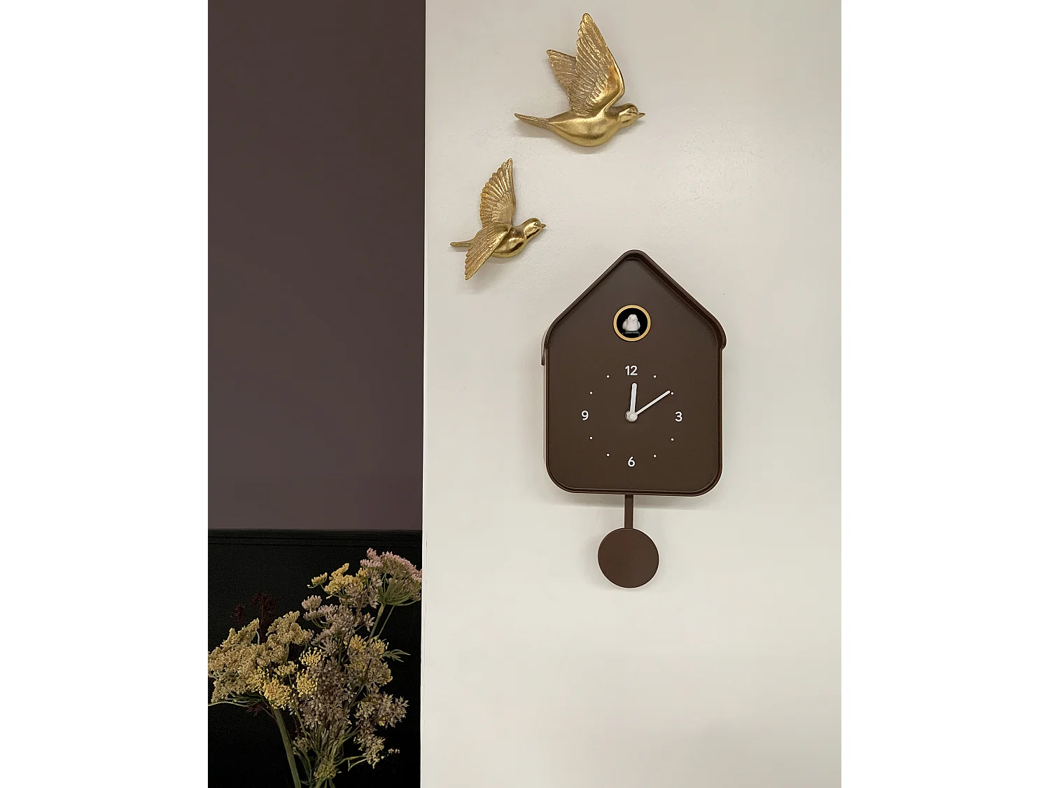 Horloge coucou chocolat 20.6x39cm