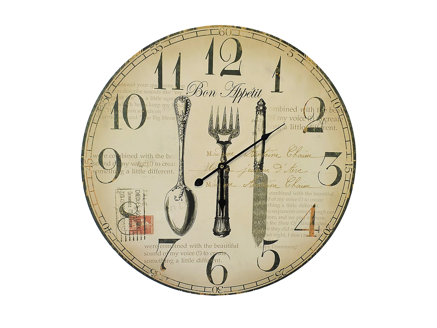 Horloge couverts crème 58cm