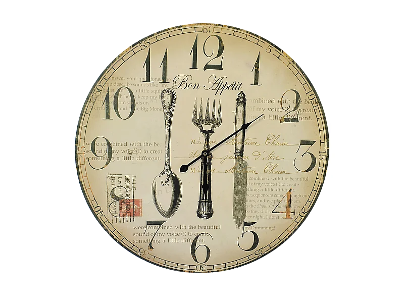 Horloge couverts crème 58cm