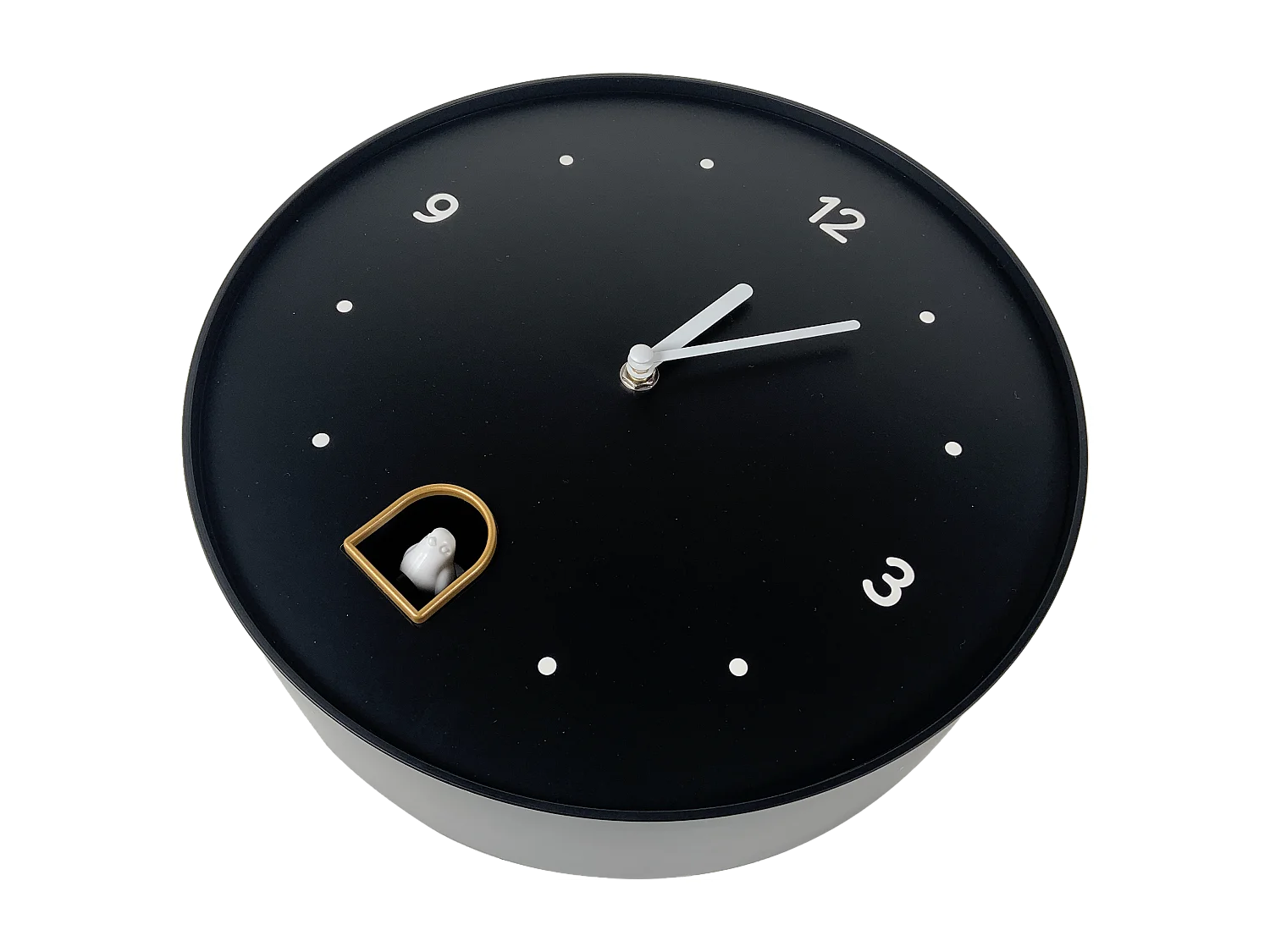 Horloge coucou rond noir 30cm