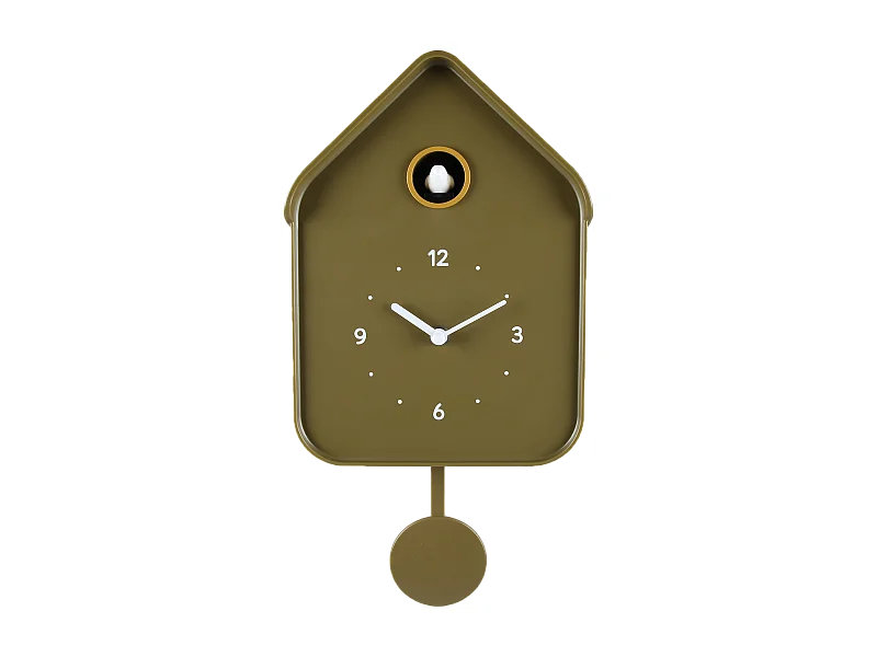 Horloge coucou kaki 20.6x39cm