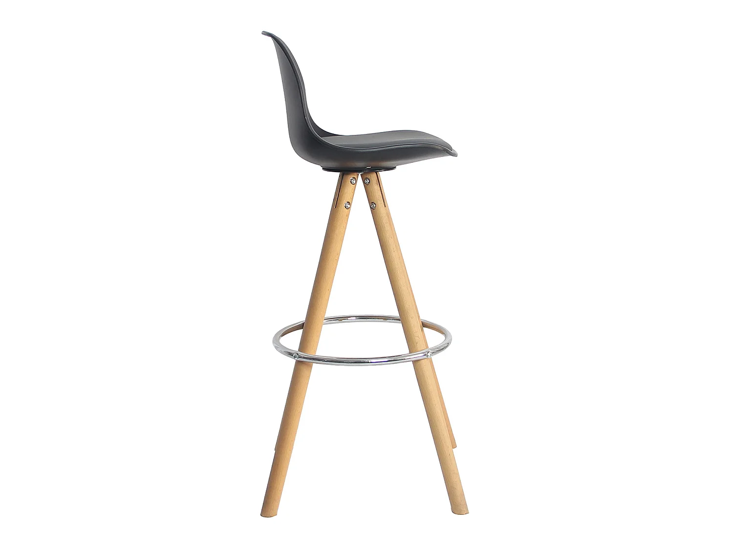 Lot de 2 tabourets scandinaves TOBIAS noirs avec coussin