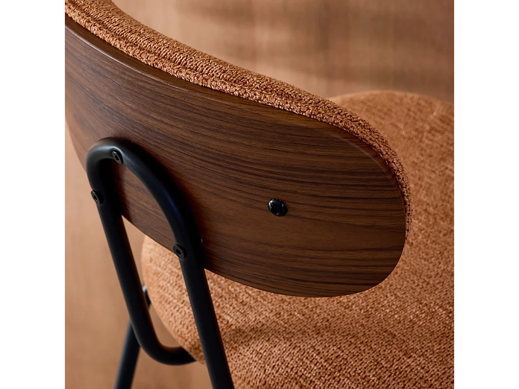 Taburete de bar con tela repelente al agua y patas de metal negro, set