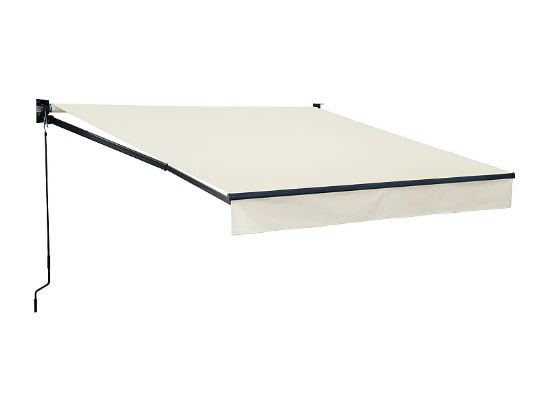 Store banne SAULE 2,95 × 2,5m - Toile beige et structure grise