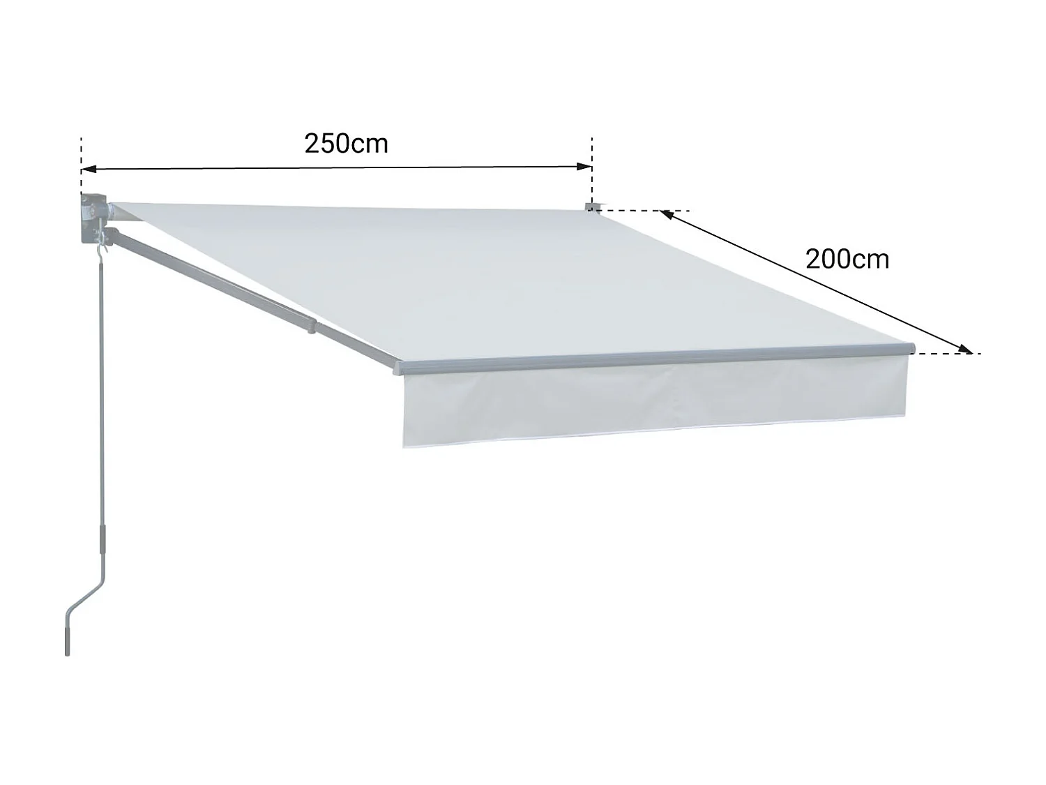 Store banne SAULE 2,5 × 2m - Toile grise et structure grise