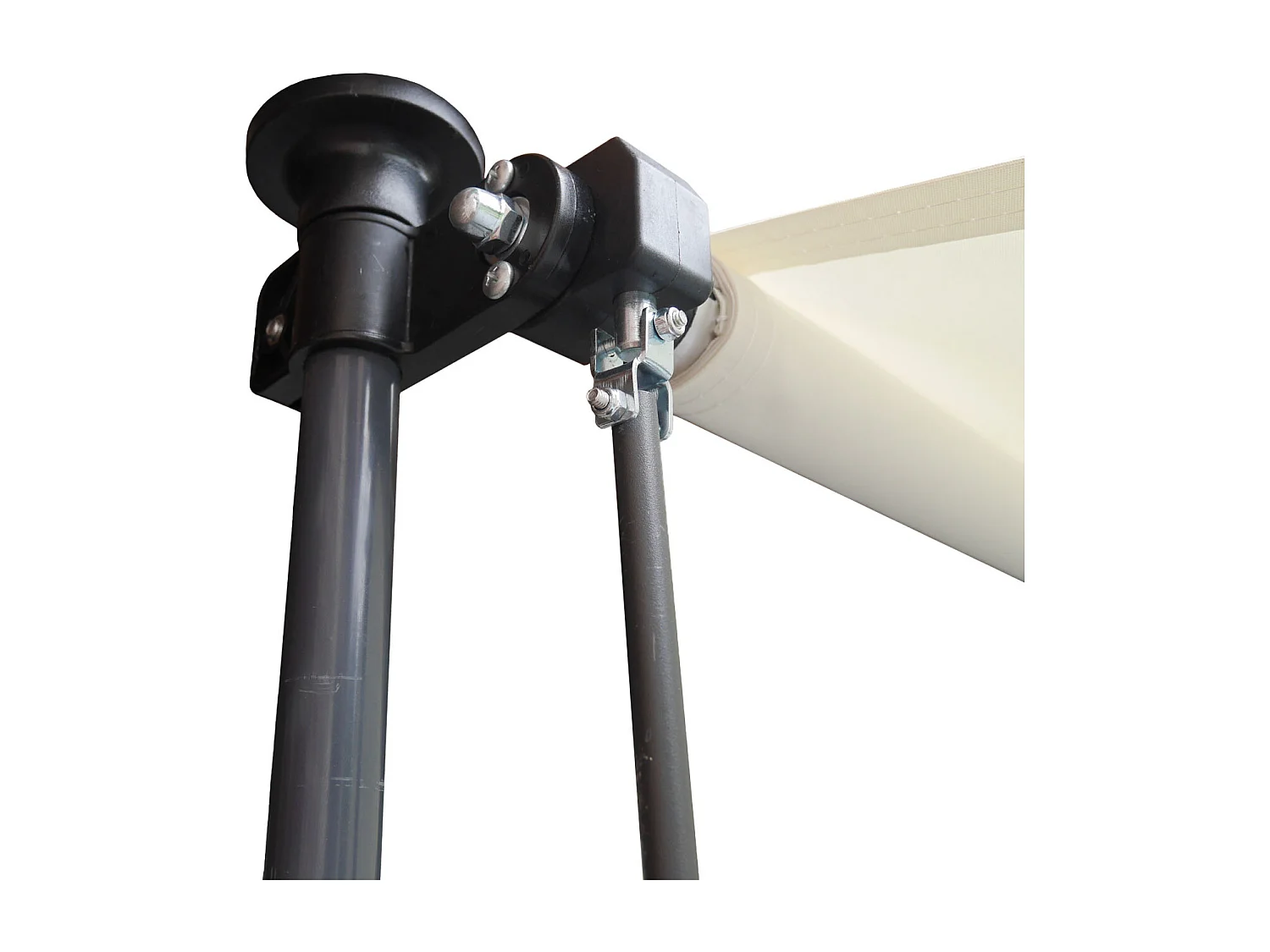 Store banne pour balcon CHENE 2 × 1,2m - Toile beige et structure grise