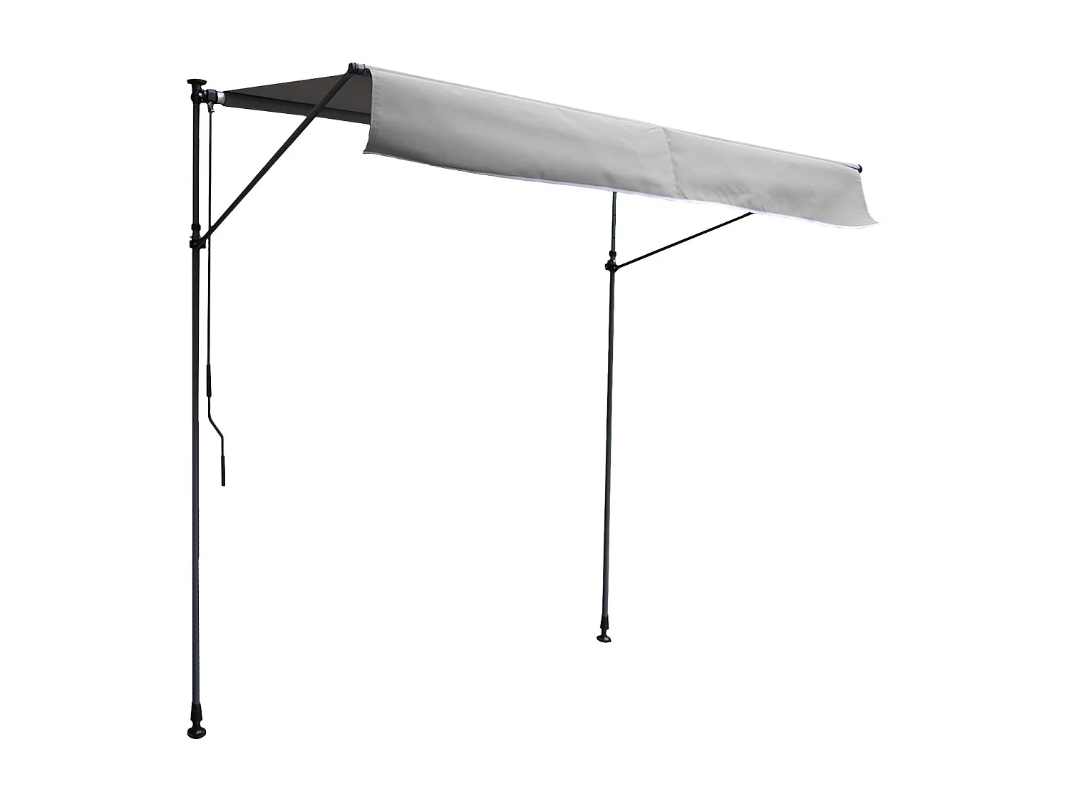 Store banne pour balcon CHENE 2 × 1,2m - Toile grise et structure grise