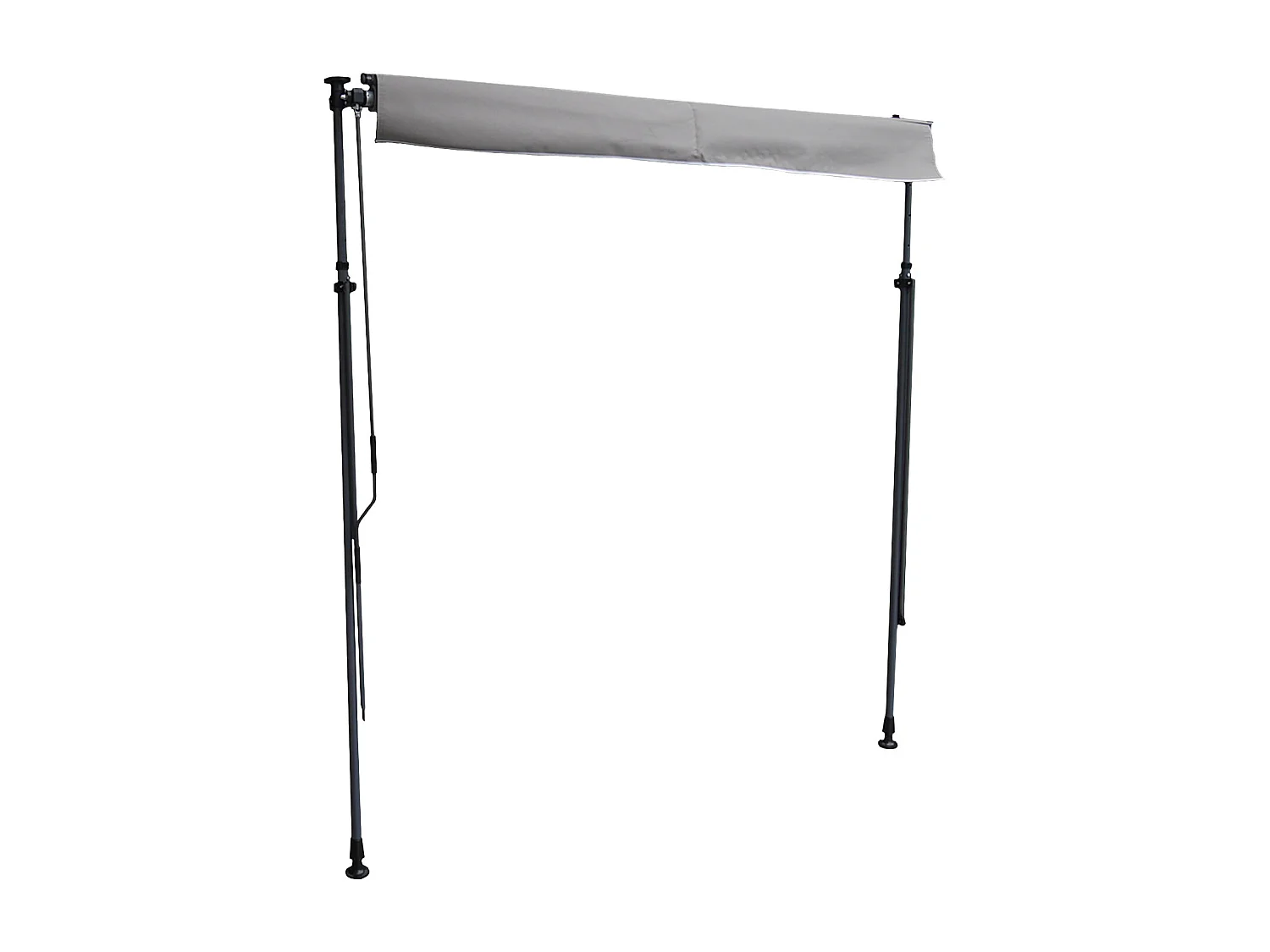 Store banne pour balcon CHENE 2 × 1,2m - Toile grise et structure grise