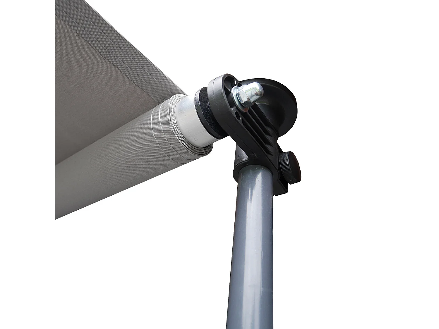 Store banne pour balcon CHENE 2 × 1,2m - Toile grise et structure grise