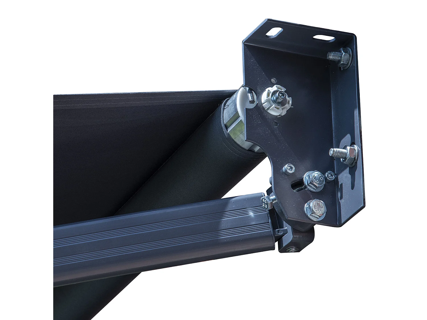 Store banne SAULE 2,95 × 2,5m - Toile anthracite et structure grise