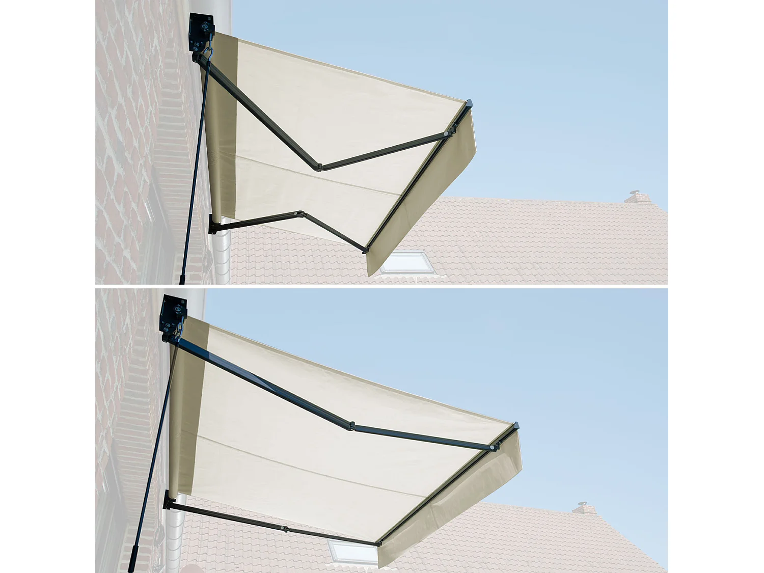 Store banne SAULE 2,5 × 2m - Toile beige et structure grise