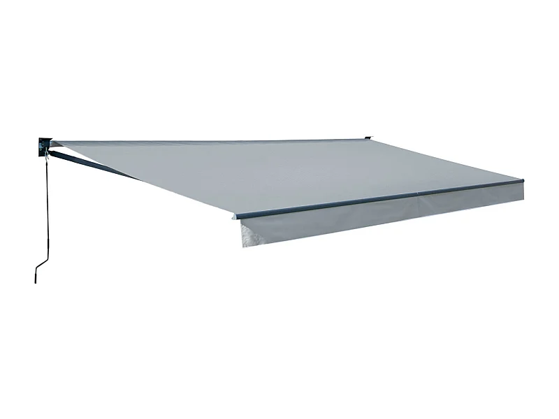 Store banne SAULE 3,95 × 3m - Toile grise et structure grise