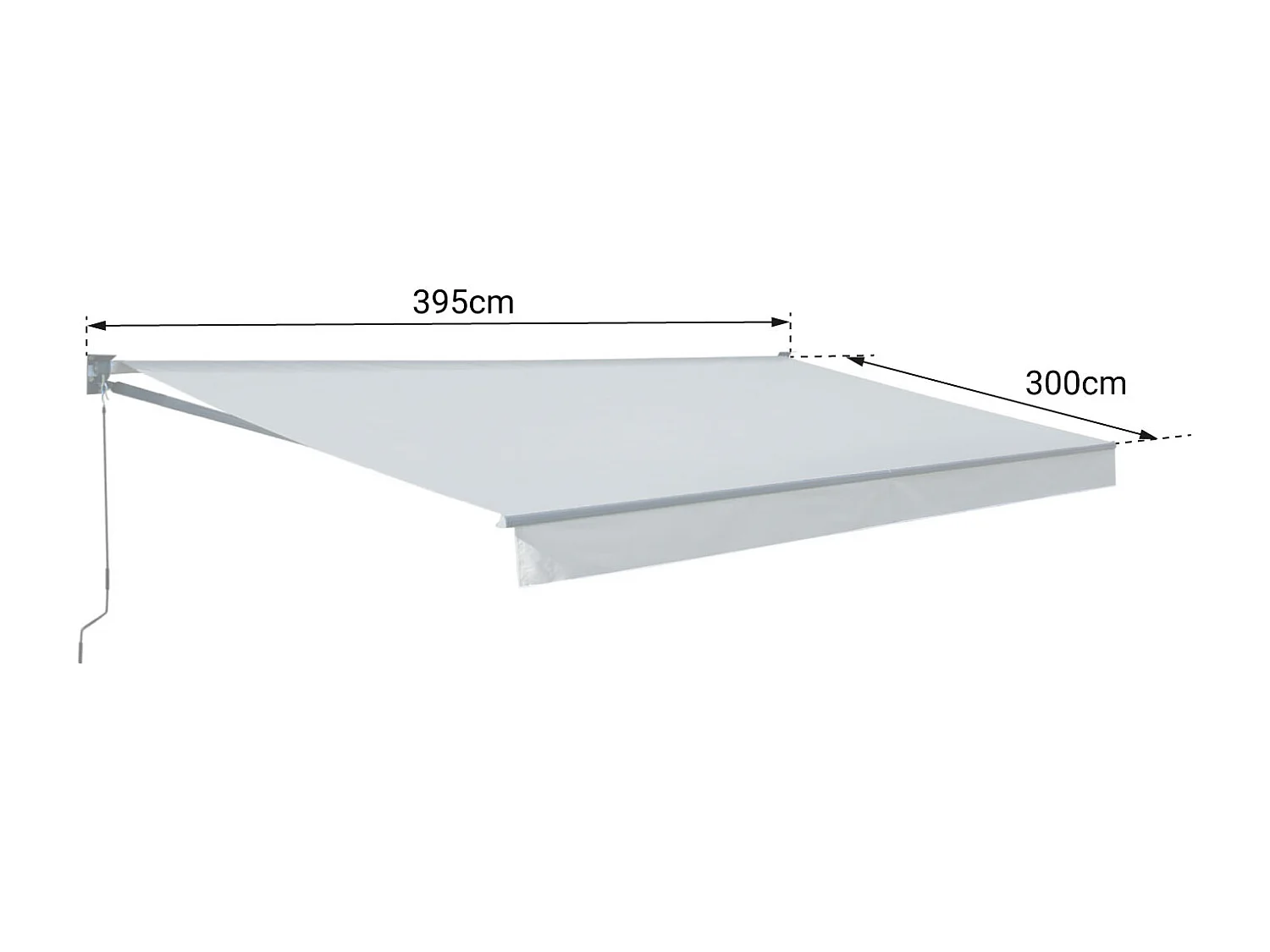 Store banne SAULE 3,95 × 3m - Toile beige et structure grise