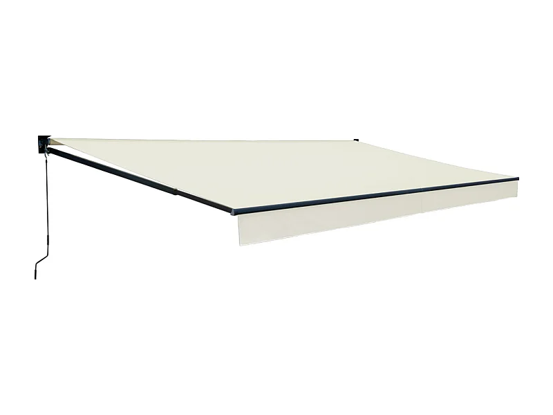 Store banne SAULE 3,95 × 3m - Toile beige et structure grise