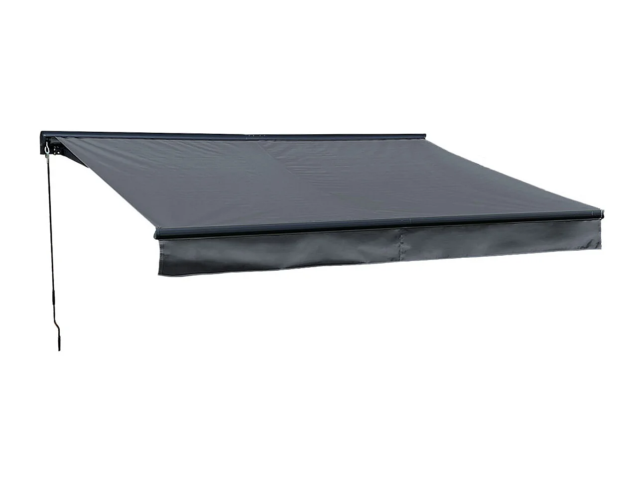 SAULE luifel 2,95 × 2,5m met half luifel - Antraciet doek en grijze structuur