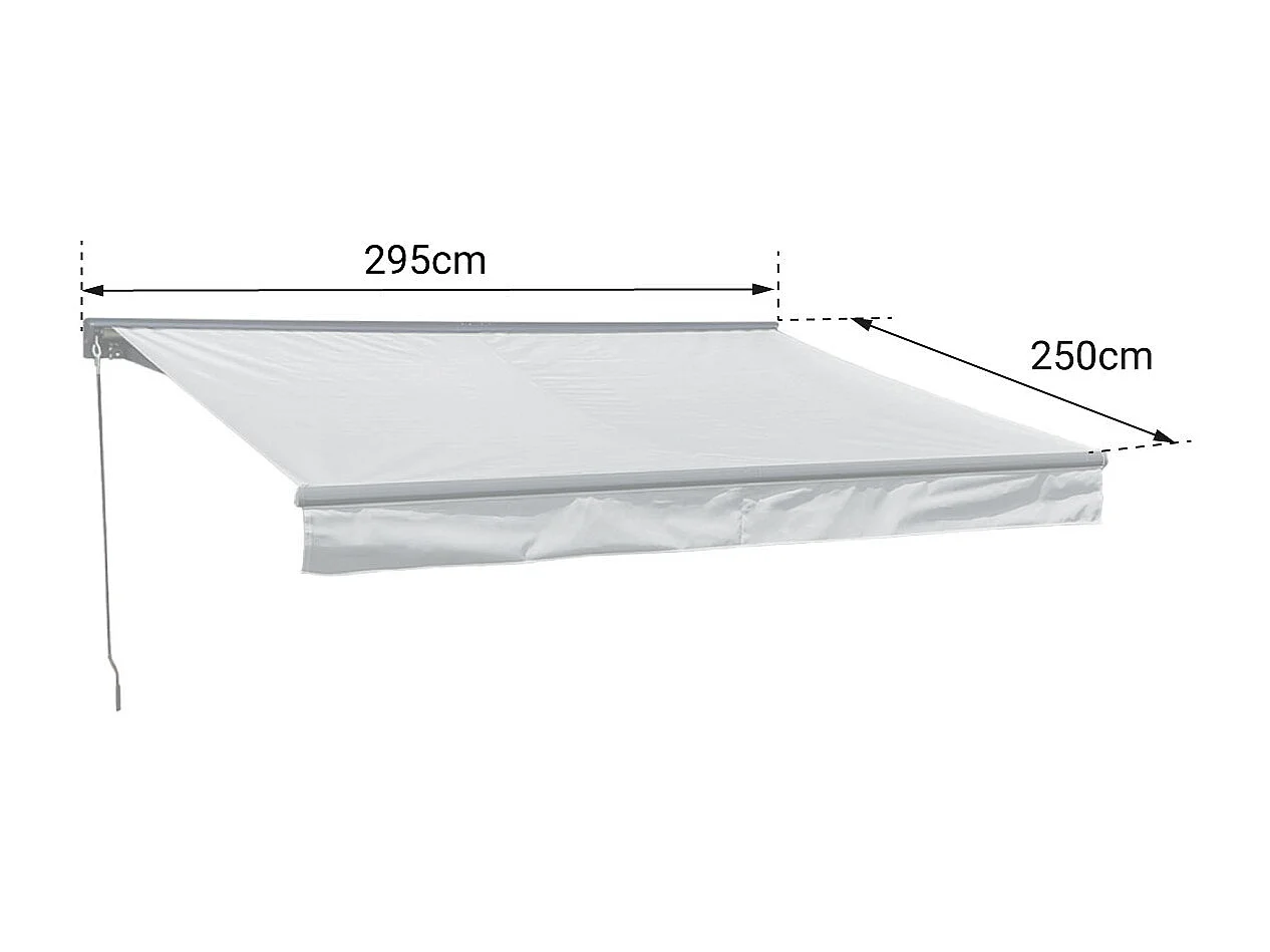 SAULE luifel 2,95 × 2,5m met half luifel - Antraciet doek en grijze structuur