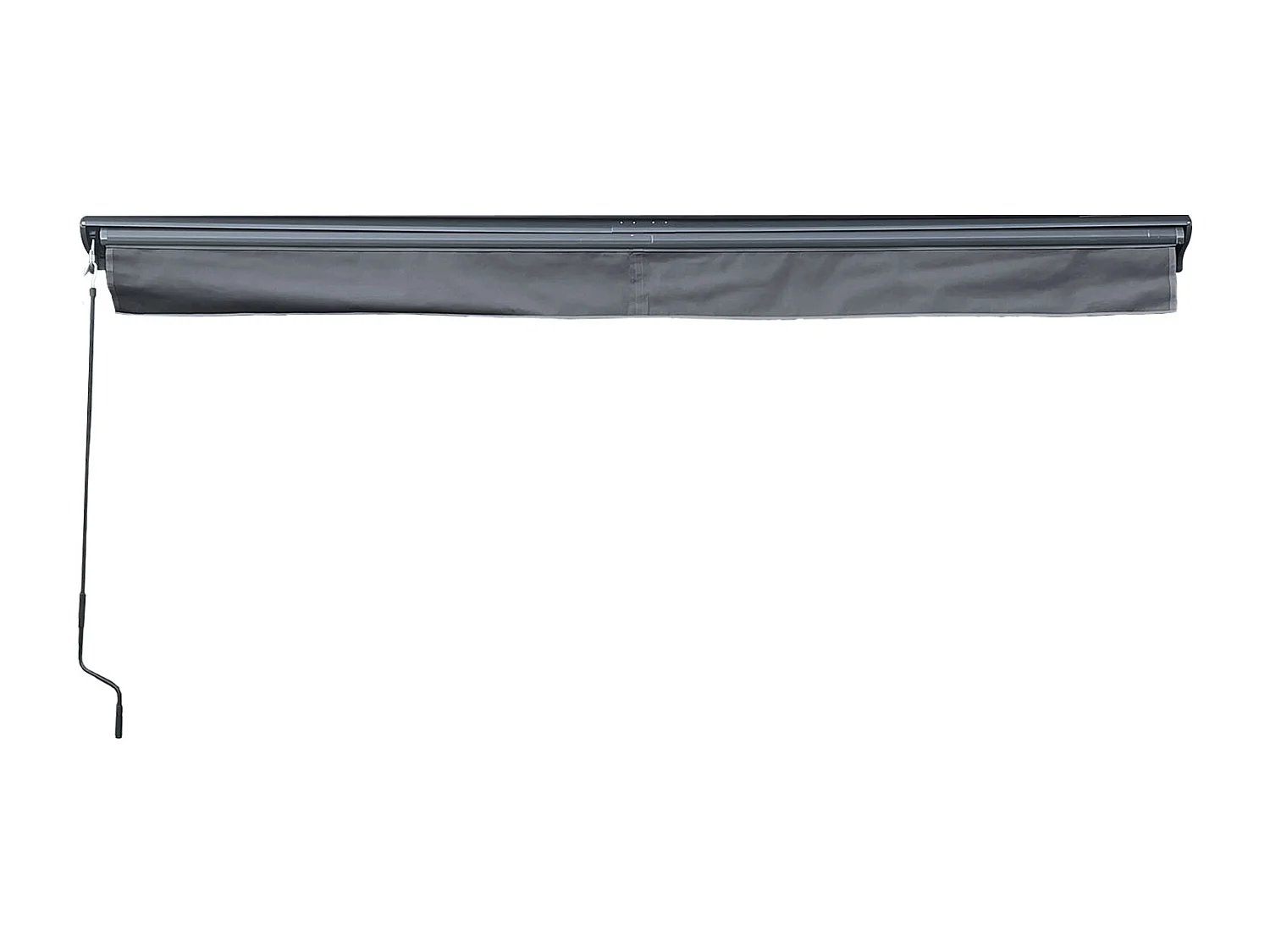 SAULE luifel 2,95 × 2,5m met half luifel - Antraciet doek en grijze structuur