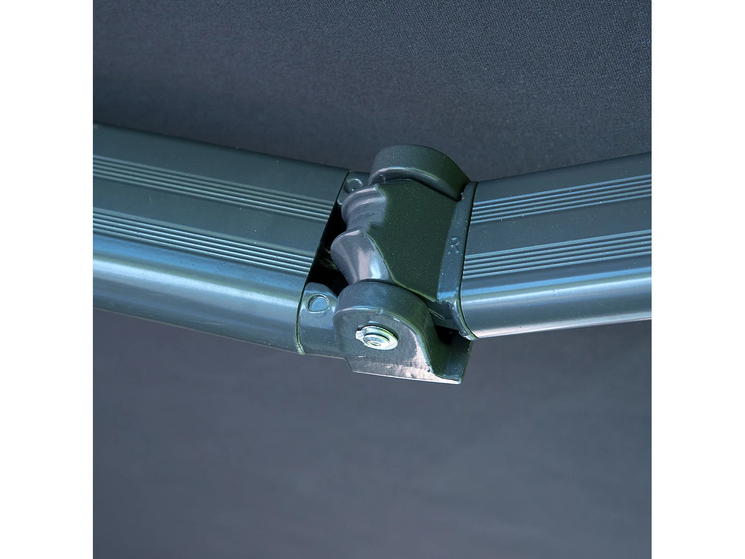 SAULE luifel 2,95 × 2,5m met half luifel - Antraciet doek en grijze structuur