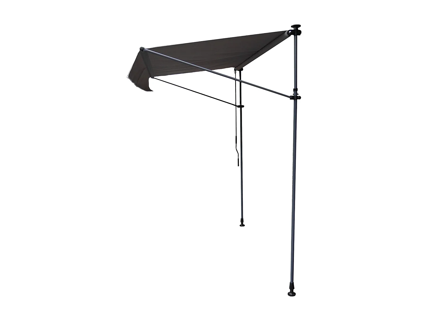 Store banne pour balcon CHENE 2 × 1,2m - Toile anthracite et structure grise