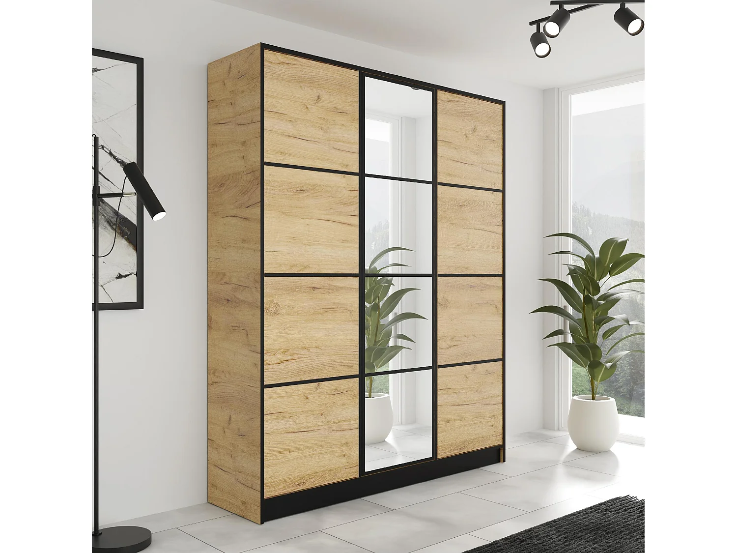 Armoire ouvrante EDEN 3D Modèle 2 Chêne Craft doré