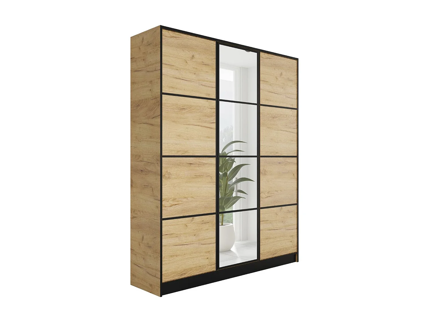Armoire ouvrante EDEN 3D Modèle 2 Chêne Craft doré