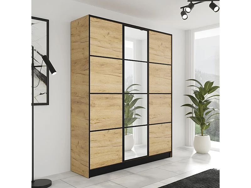 Armoire ouvrante EDEN 3D Modèle 2 Chêne Craft doré