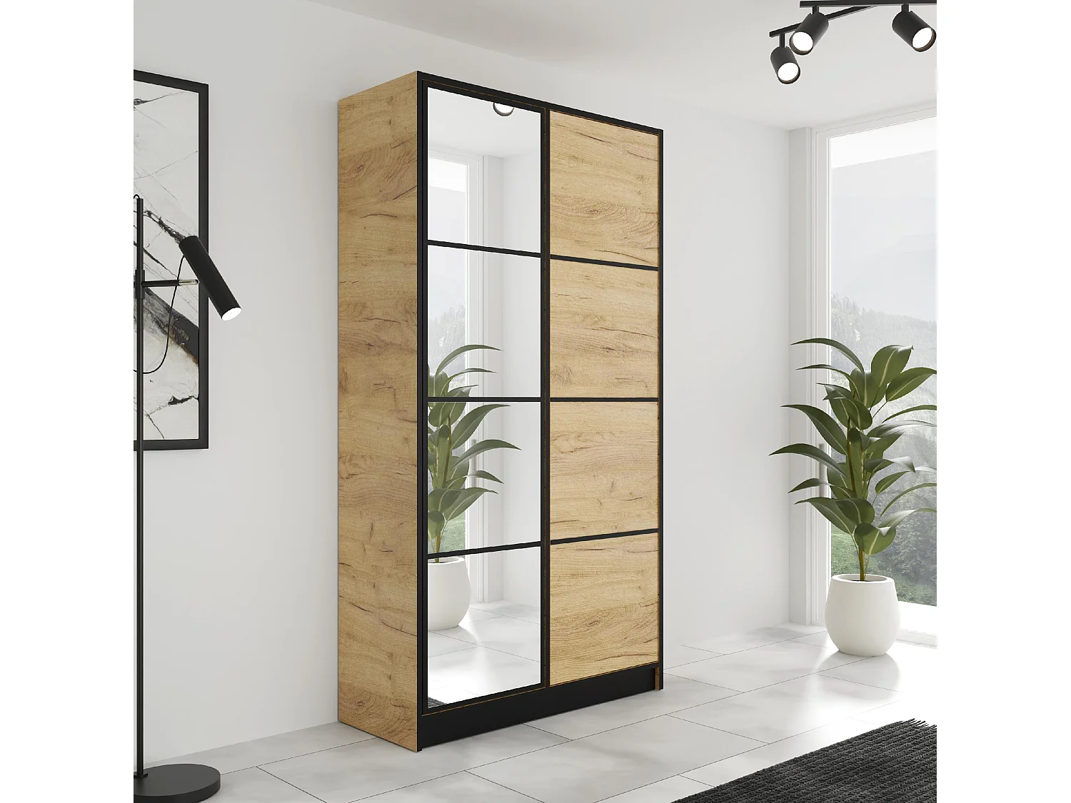Armoire ouvrante EDEN 2D Modèle 2 Chêne Craft doré