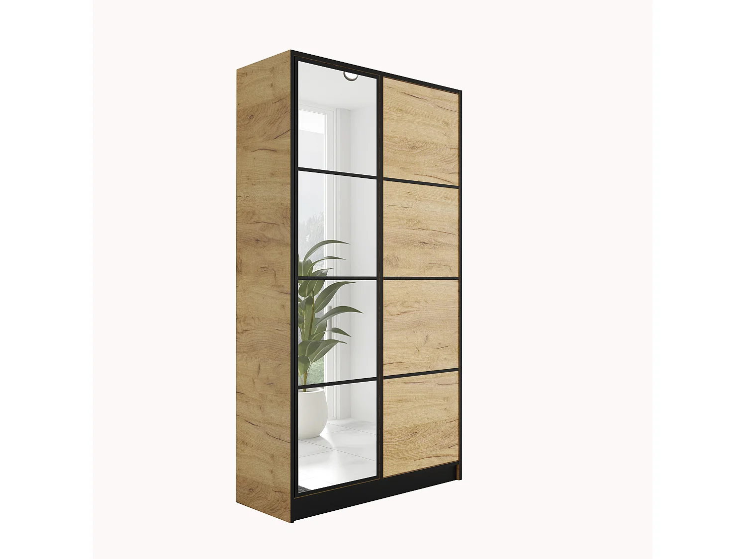 Armoire ouvrante EDEN 2D Modèle 2 Chêne Craft doré