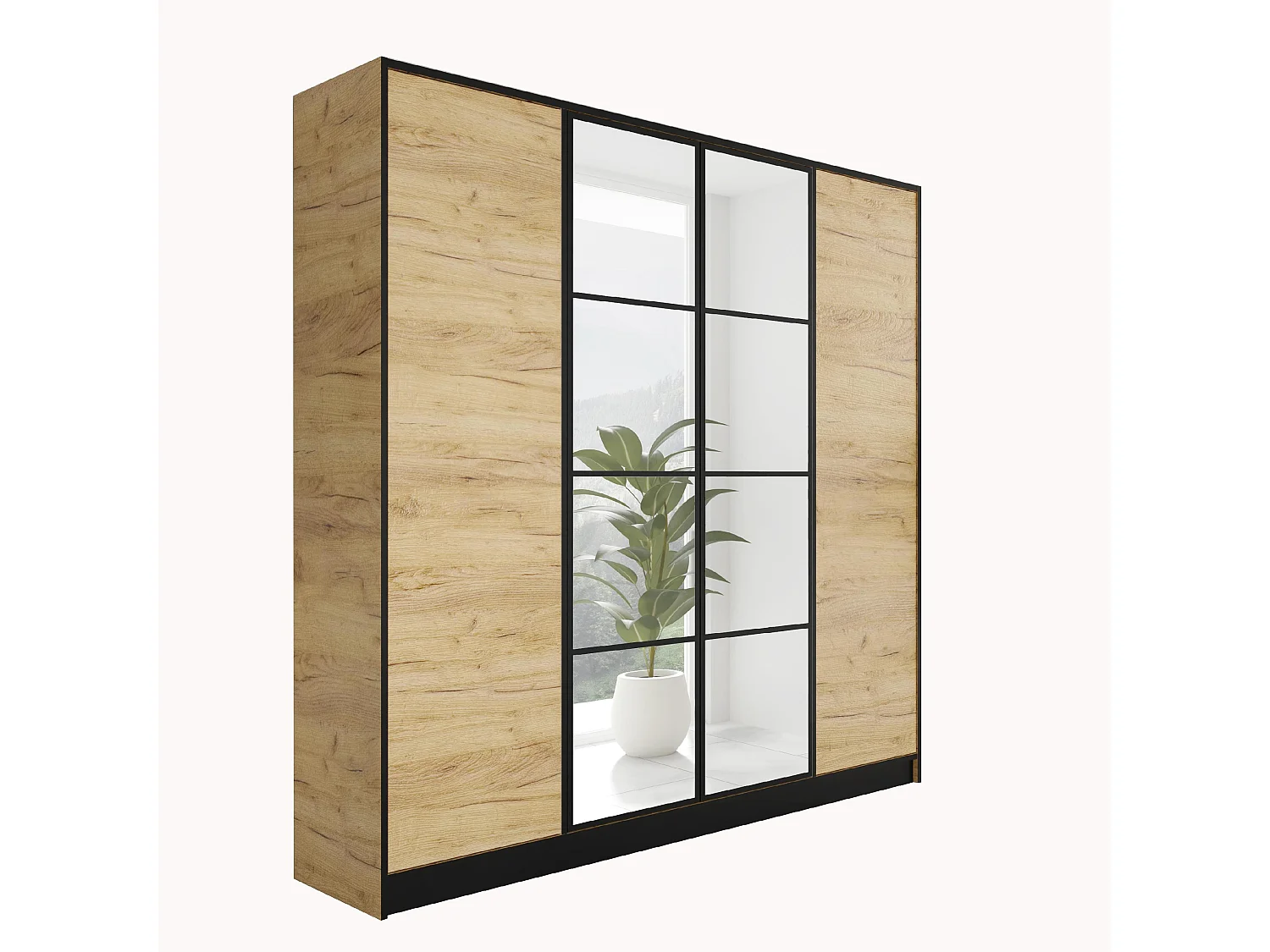 Armoire ouvrante EDEN 4D Modèle 1 Chêne Craft doré