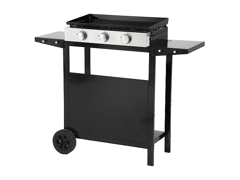 Piastra a gas MÉRIDA 3 bruciatori + carrello - HAPPY GARDEN