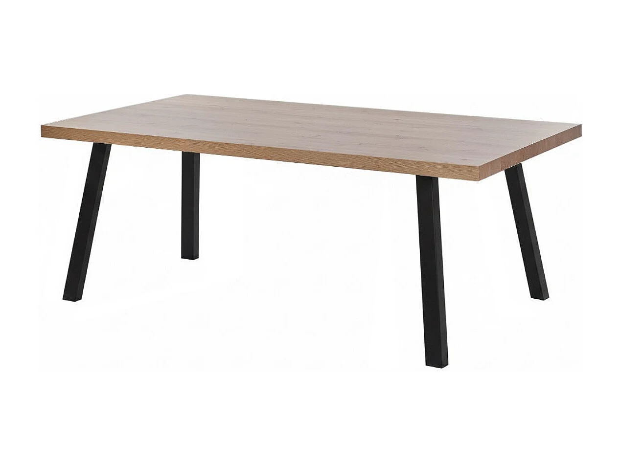 Table 200cm Aspect Bois finition Hudson Oak Piètement A Métal Noir - HUDSON