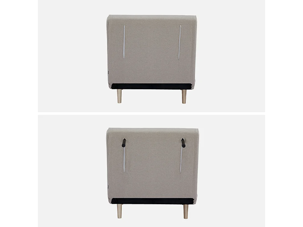 Poltrona letto convertibile tessuto con piedi in legno 1 posto