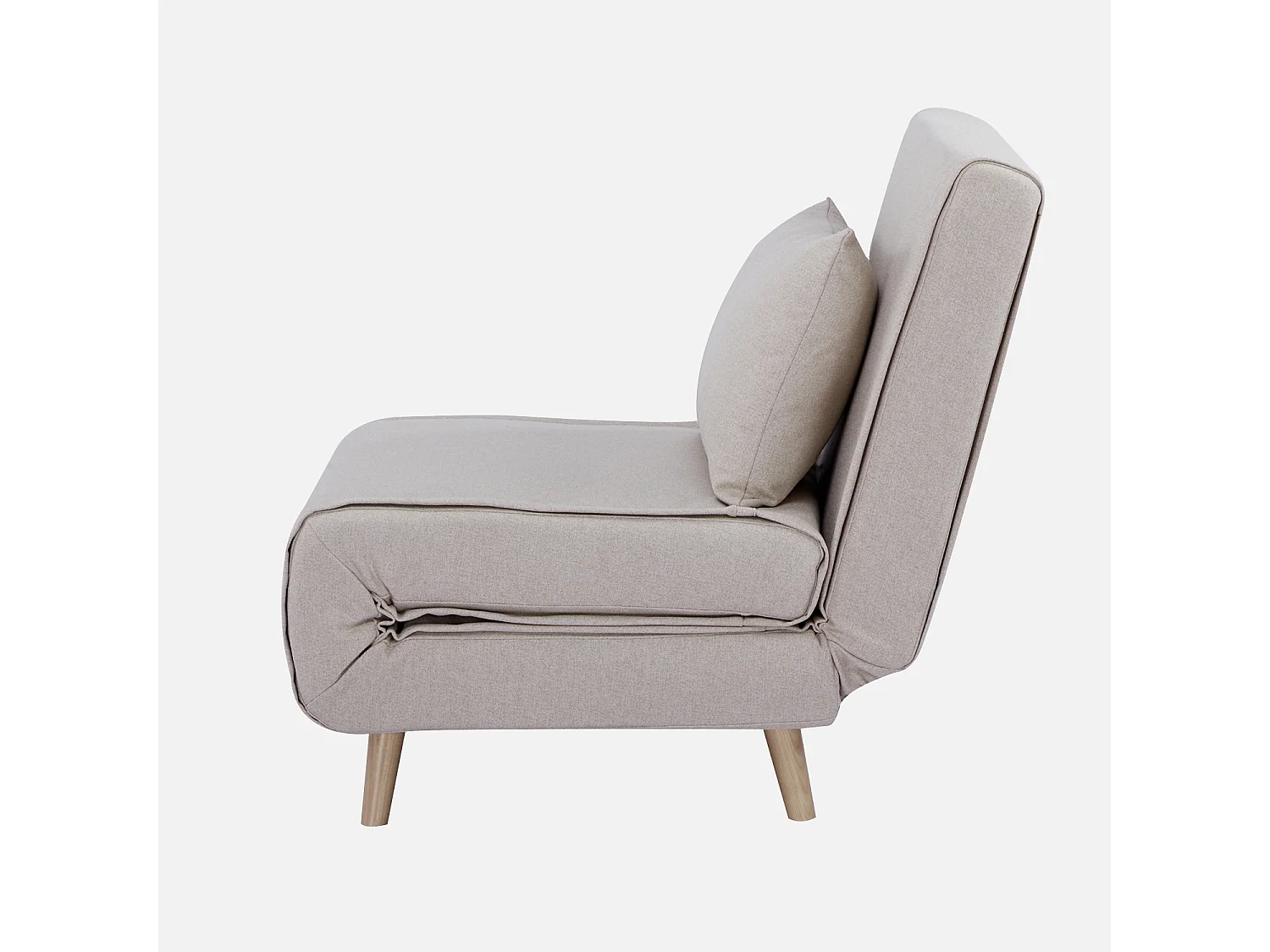 Poltrona letto convertibile tessuto con piedi in legno 1 posto