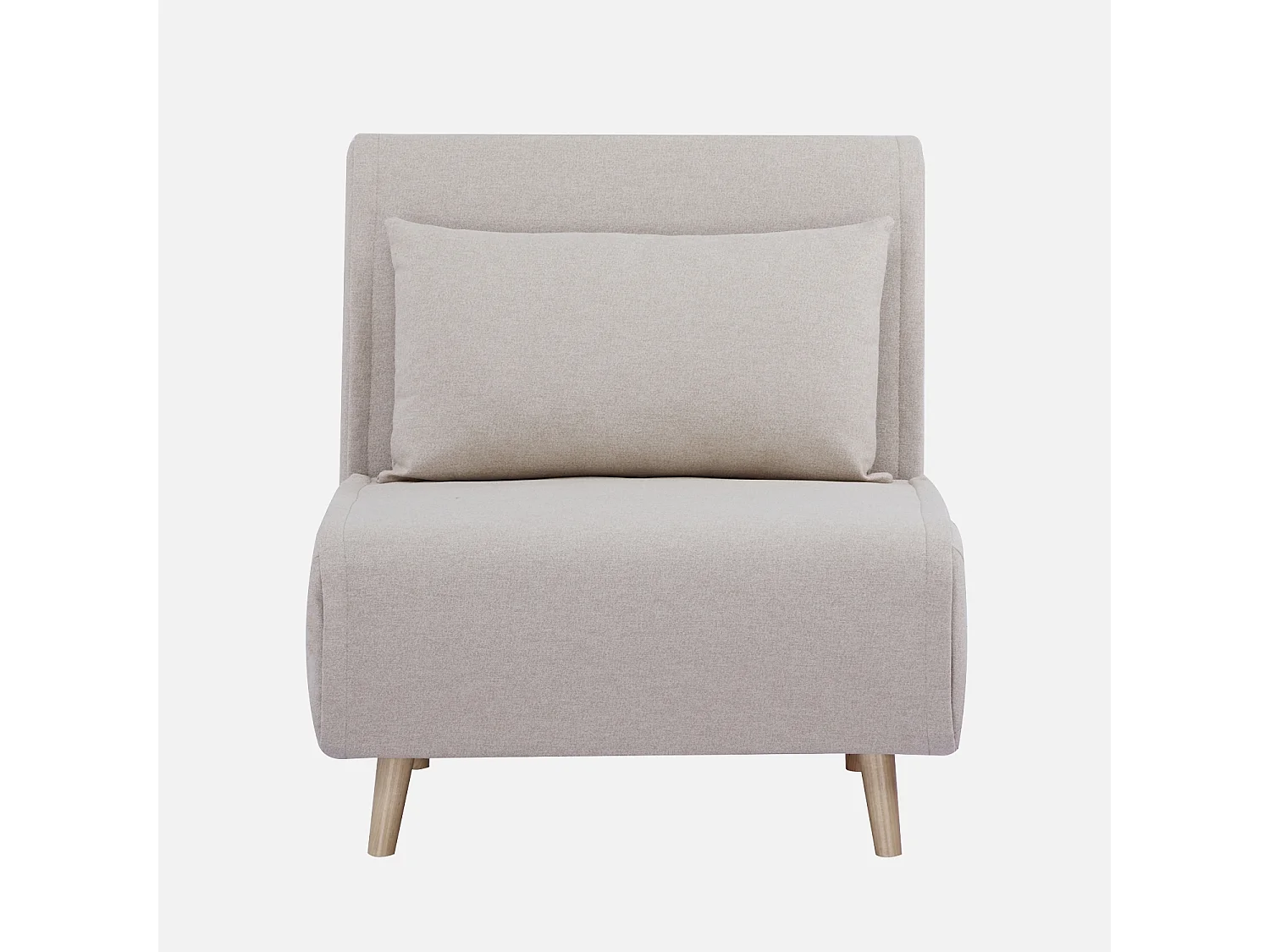 Poltrona letto convertibile tessuto con piedi in legno 1 posto