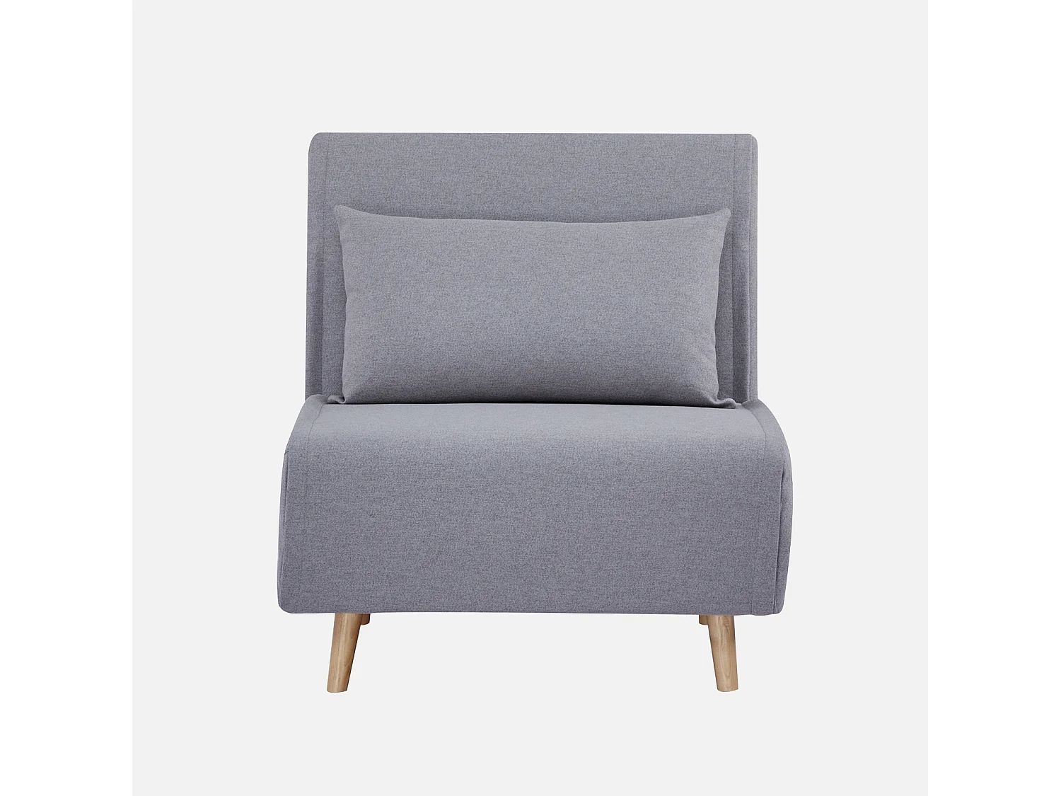 Poltrona letto convertibile tessuto con piedi in legno 1 posto