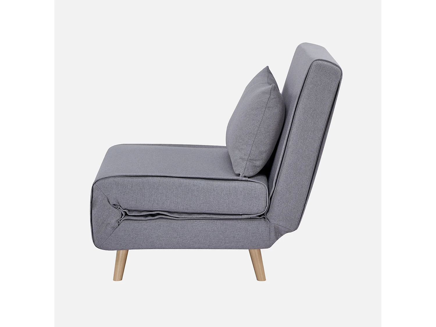 Poltrona letto convertibile tessuto con piedi in legno 1 posto