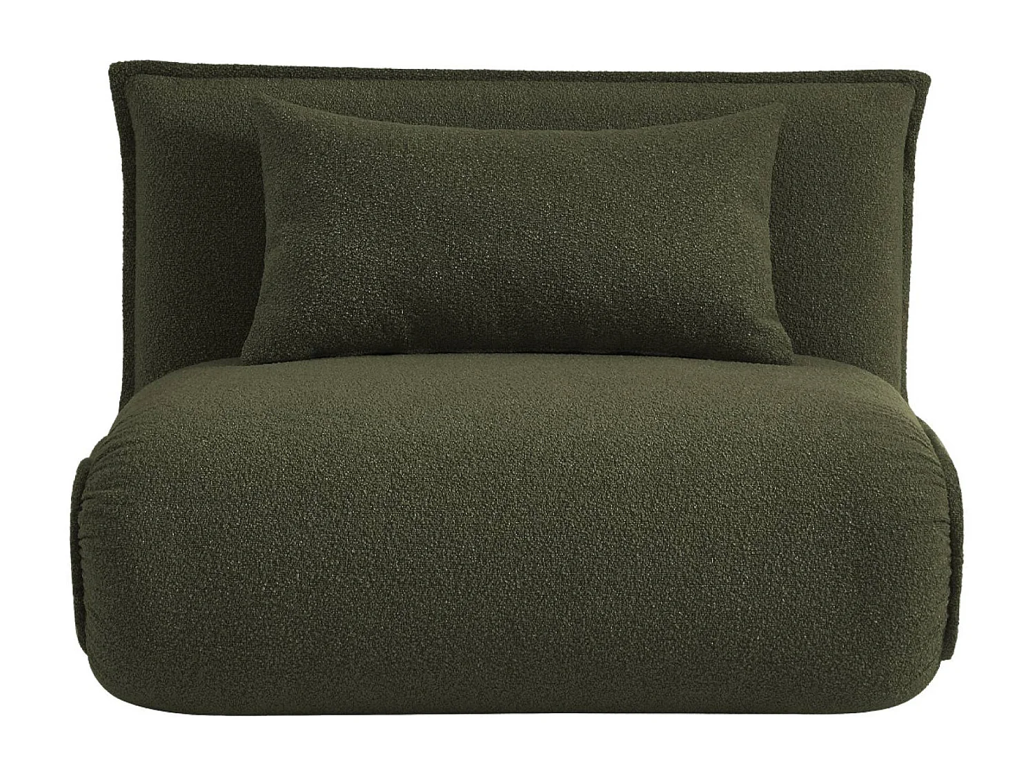 Sillón convertible en borreguito de 1 plaza  verde kaki