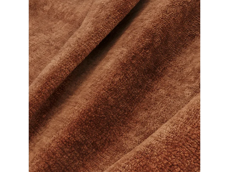 Canapé convertible 3 places velours texturé terracotta 213cm PLUME